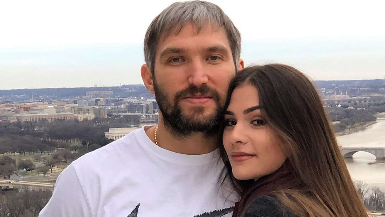Alexander Ovechkin with his wife Anastasia Shubskaya