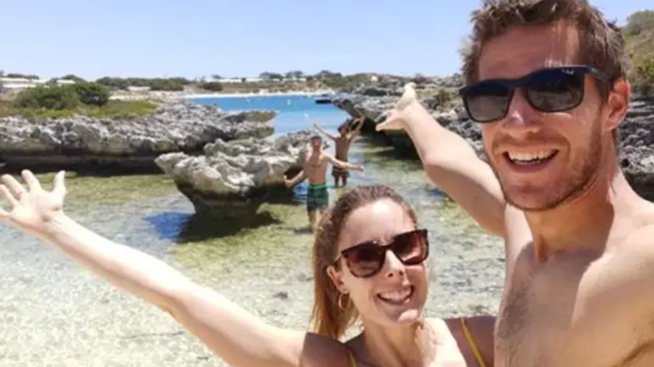 Alize Cornet with her boyfriend Michael Kuzaj