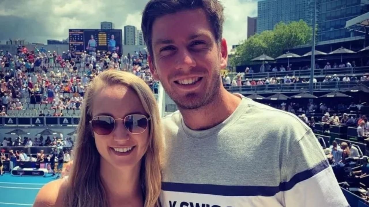 Cameron Norrie with his girlfriend Louise Jacobi