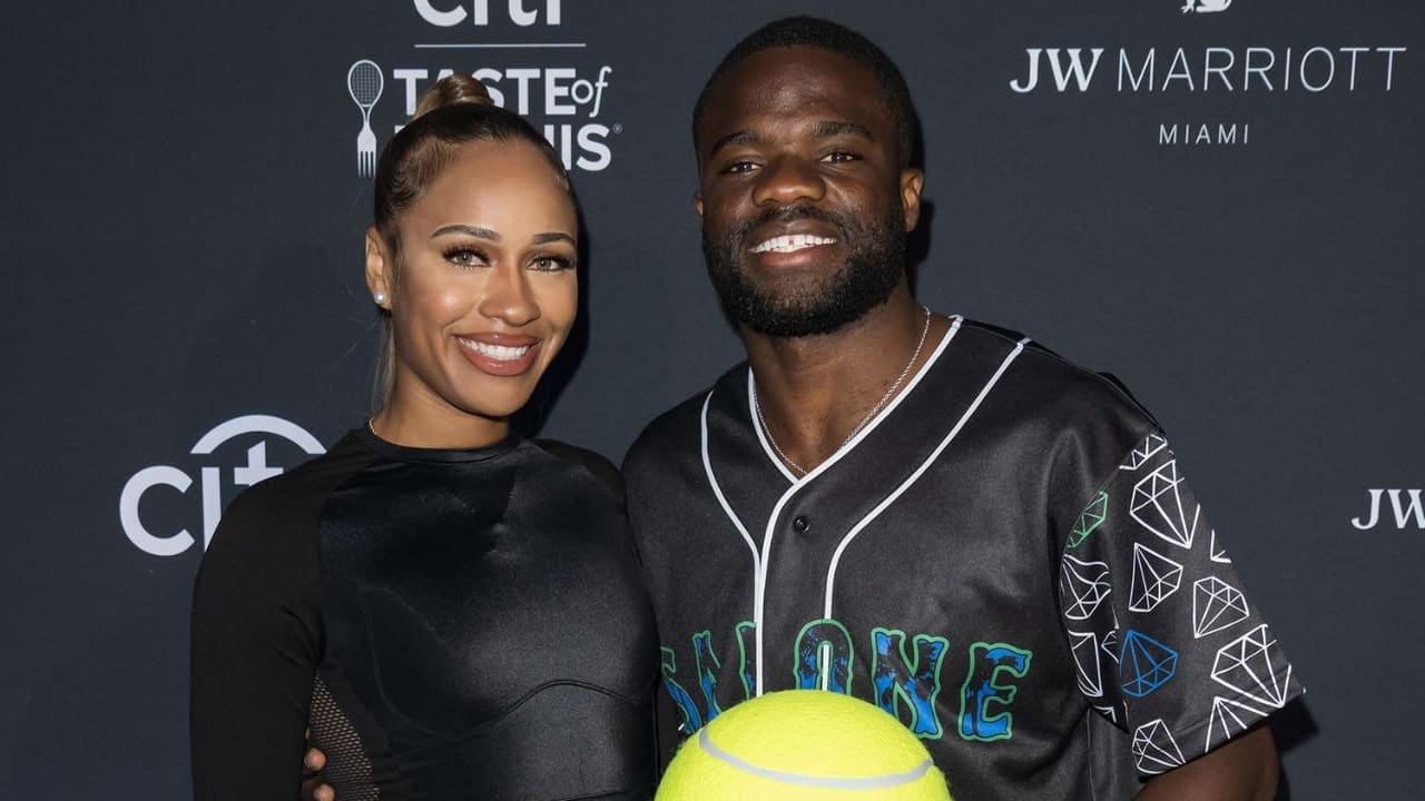 Frances Tiafoe with his girlfriend Ayan Broomfield