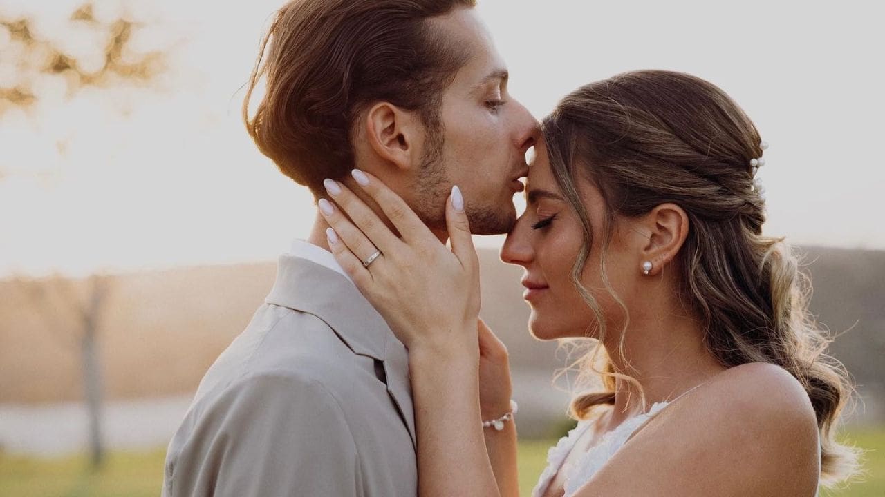 Marta Kostyuk with her husband Heorhii