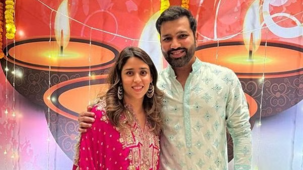 Rohit Sharma with his wife Ritika Sajdeh