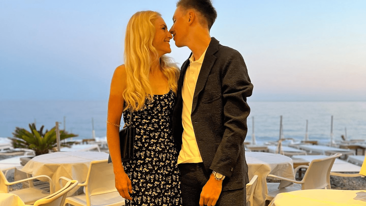 Tadej Pogacar with his wife Urška Žigart
