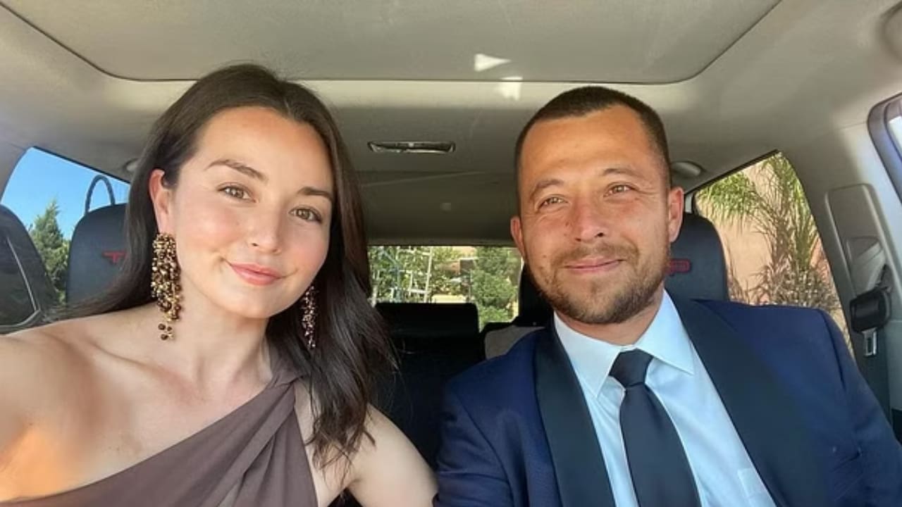 Xander Schauffele with his wife Maya Lowe