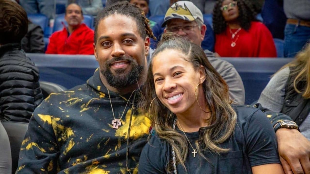 Cameron Jordan with his wife Nikki Jordan