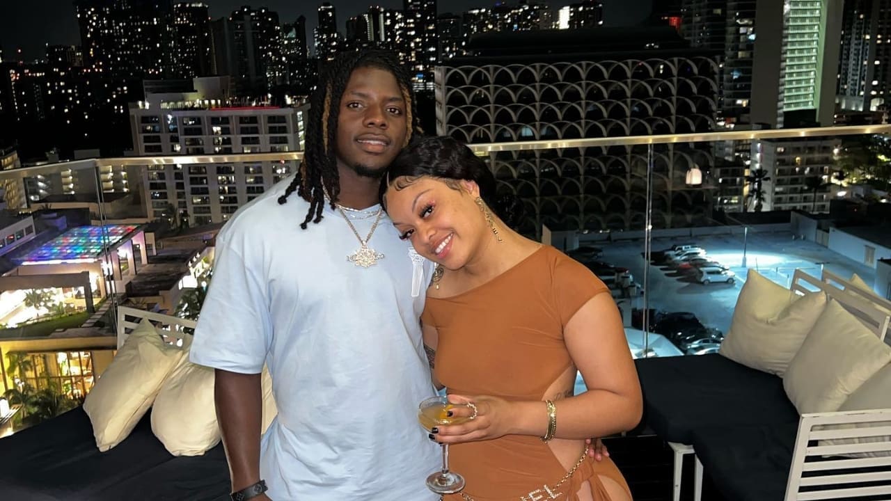 D'Ernest Johnson wife Jasmin Brown