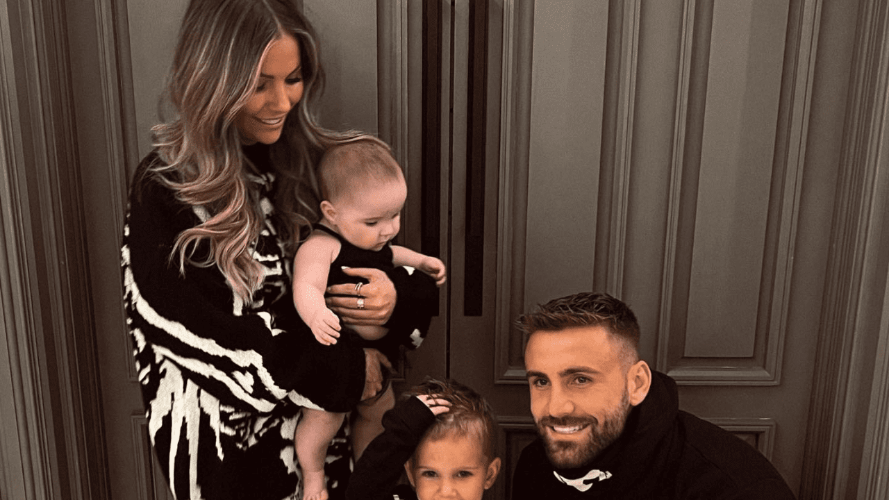 Luke Shaw with his girlfriend Anouska Santos