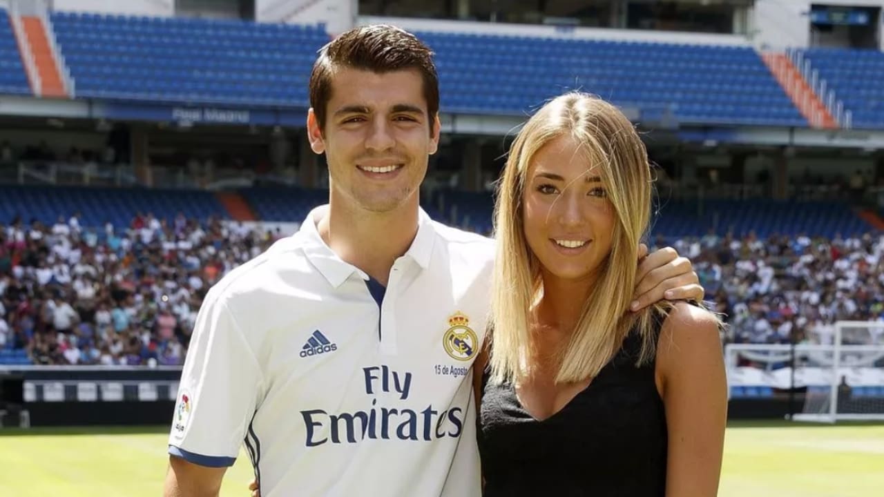Alvaro Morata with his wife Alice Campello