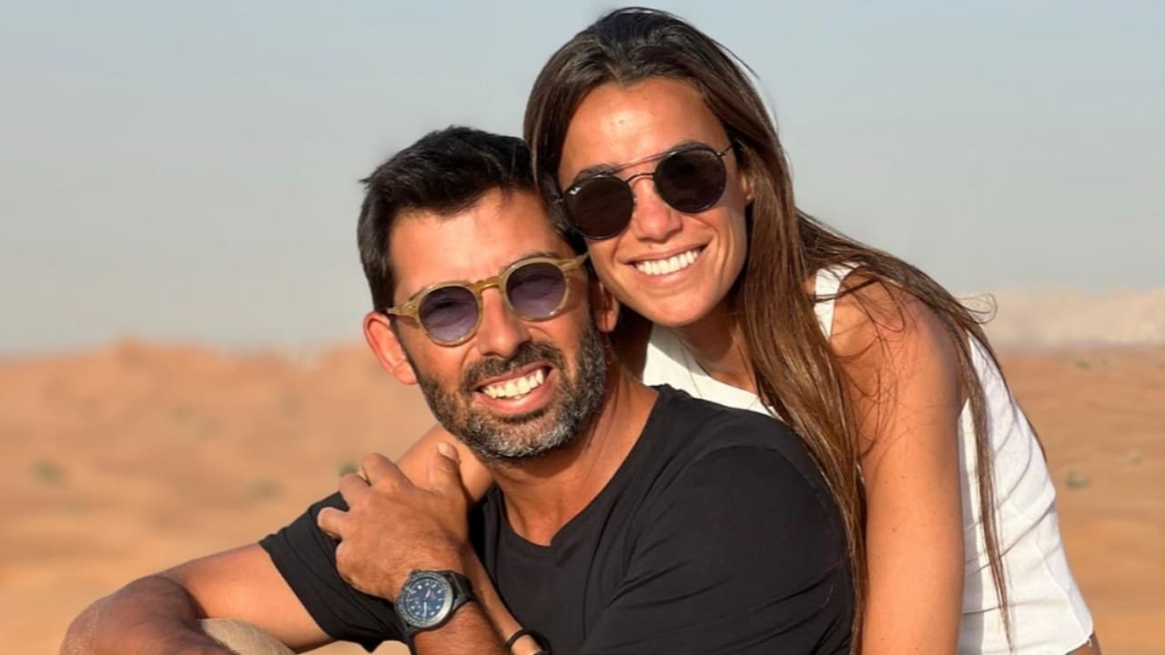 Pablo Larrazabal with his girlfriend Adriana Lamelas