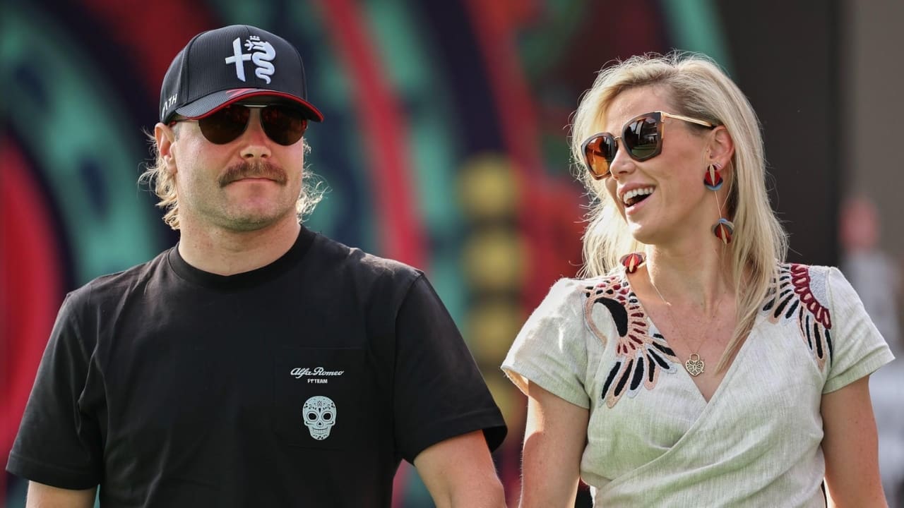 Valtteri Bottas with his girlfriend Tiffany Cromwell