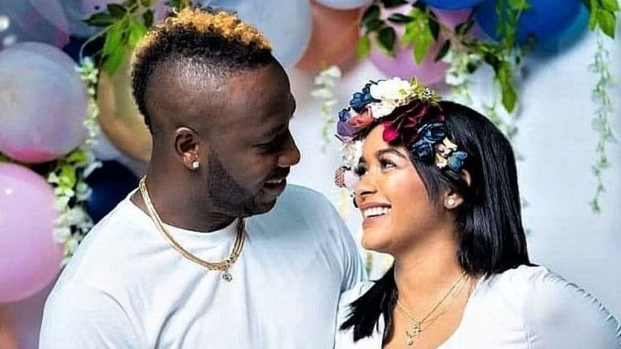 Andre Russell with his wife Jassym Lora