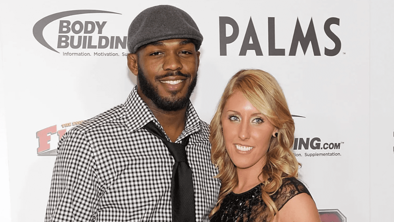 Jon Jones with his fiance Jessie Moses