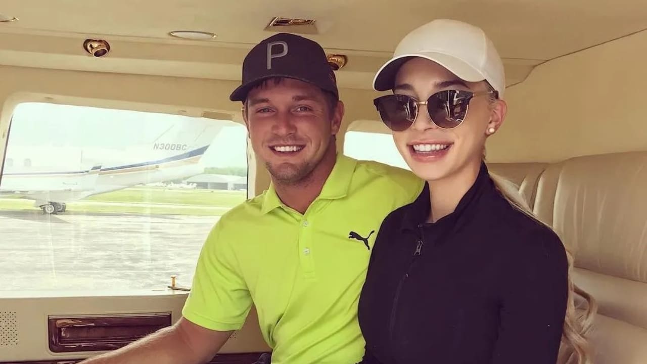 Bryson DeChambeau with his girlfriend Lilia Schneider