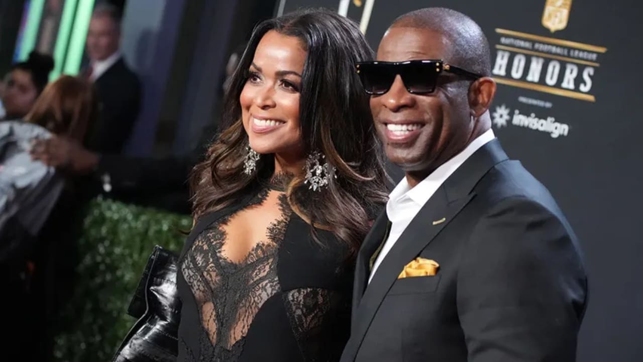 Deion Sanders with his ex fiancée Tracy Edmonds