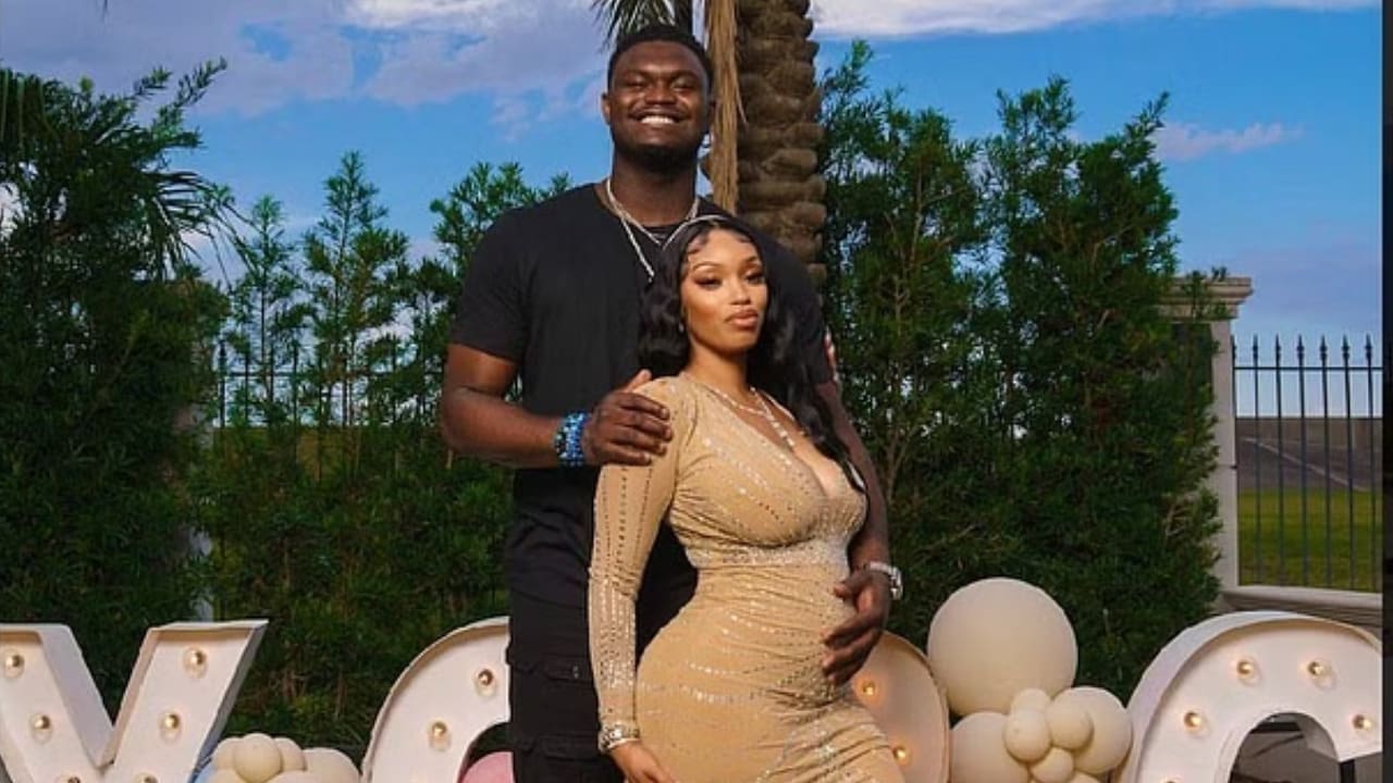 Zion Williamson with his girlfriend Ahkeema