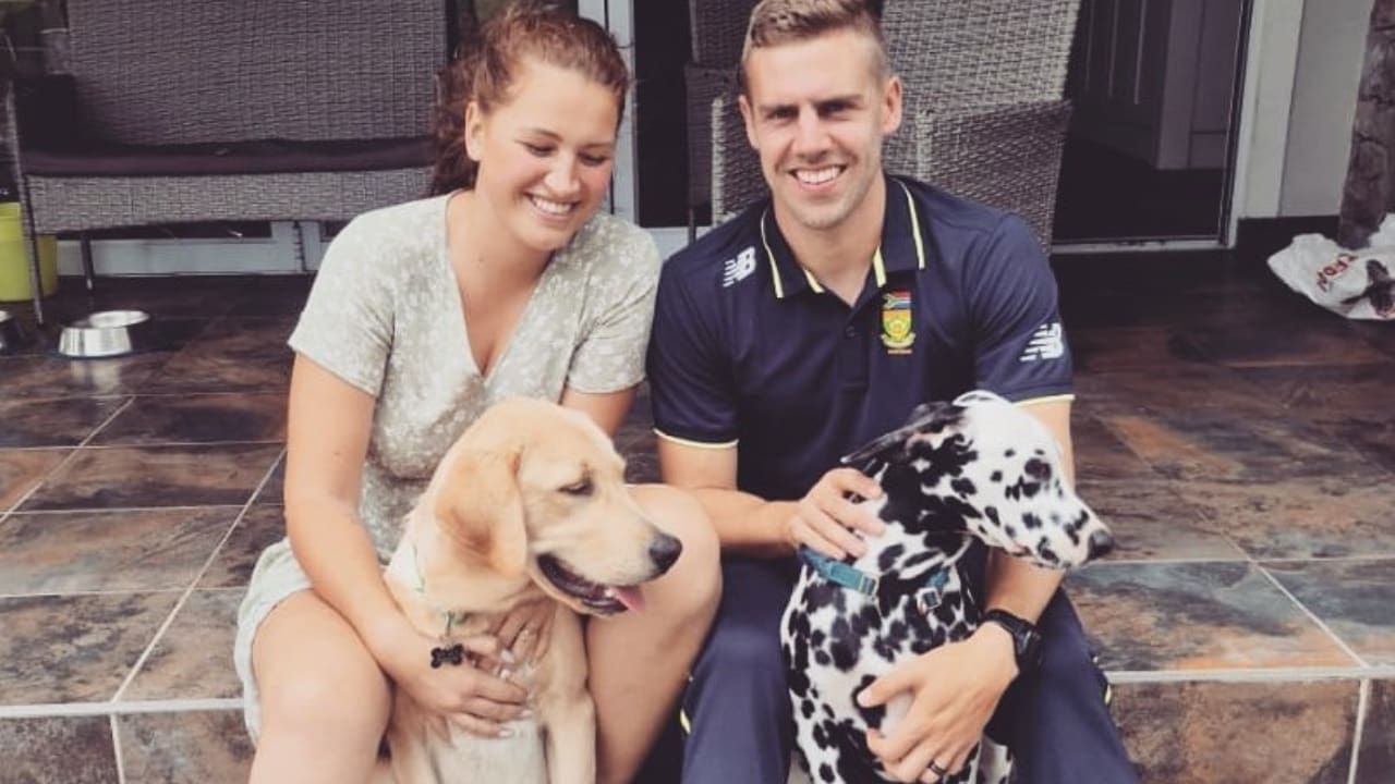 Anrich Nortje with his wife Micaela Kleu