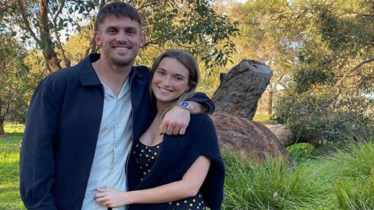 Mitchell Marsh with his wife Greta Mack