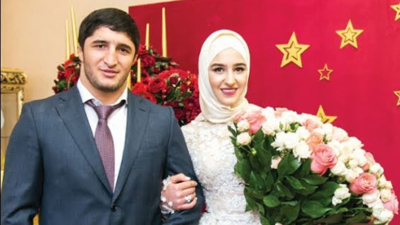 Abdulrashid Sadulaev with his wife