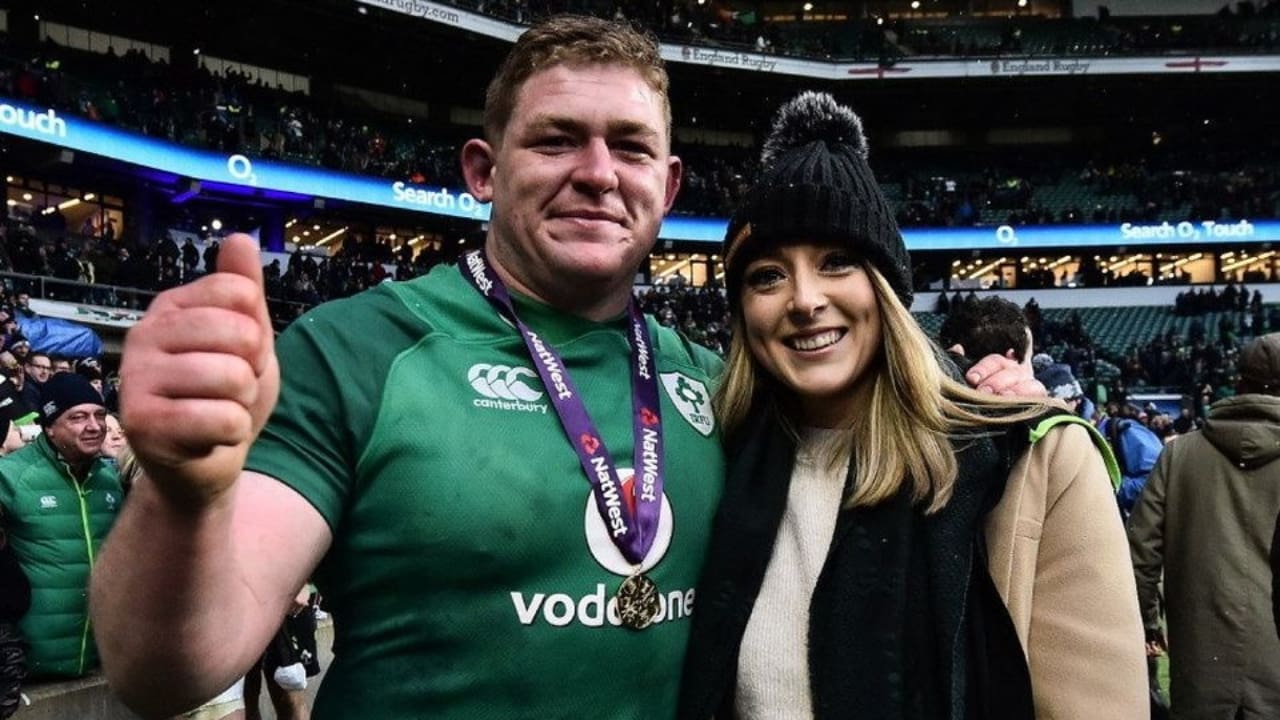 Aine Lacey with his spouse Tadhg Furlong