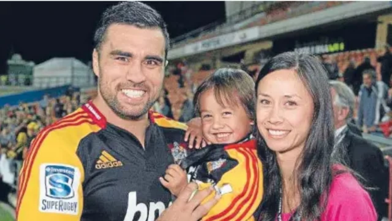 Liam Messam with his wife Monique Corbett