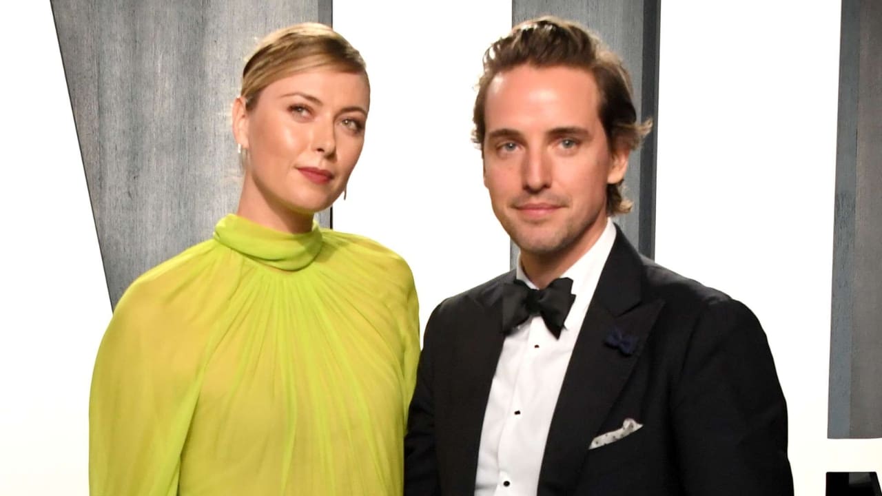 Maria Sharapova with his fiancé, Alexander Gilkes