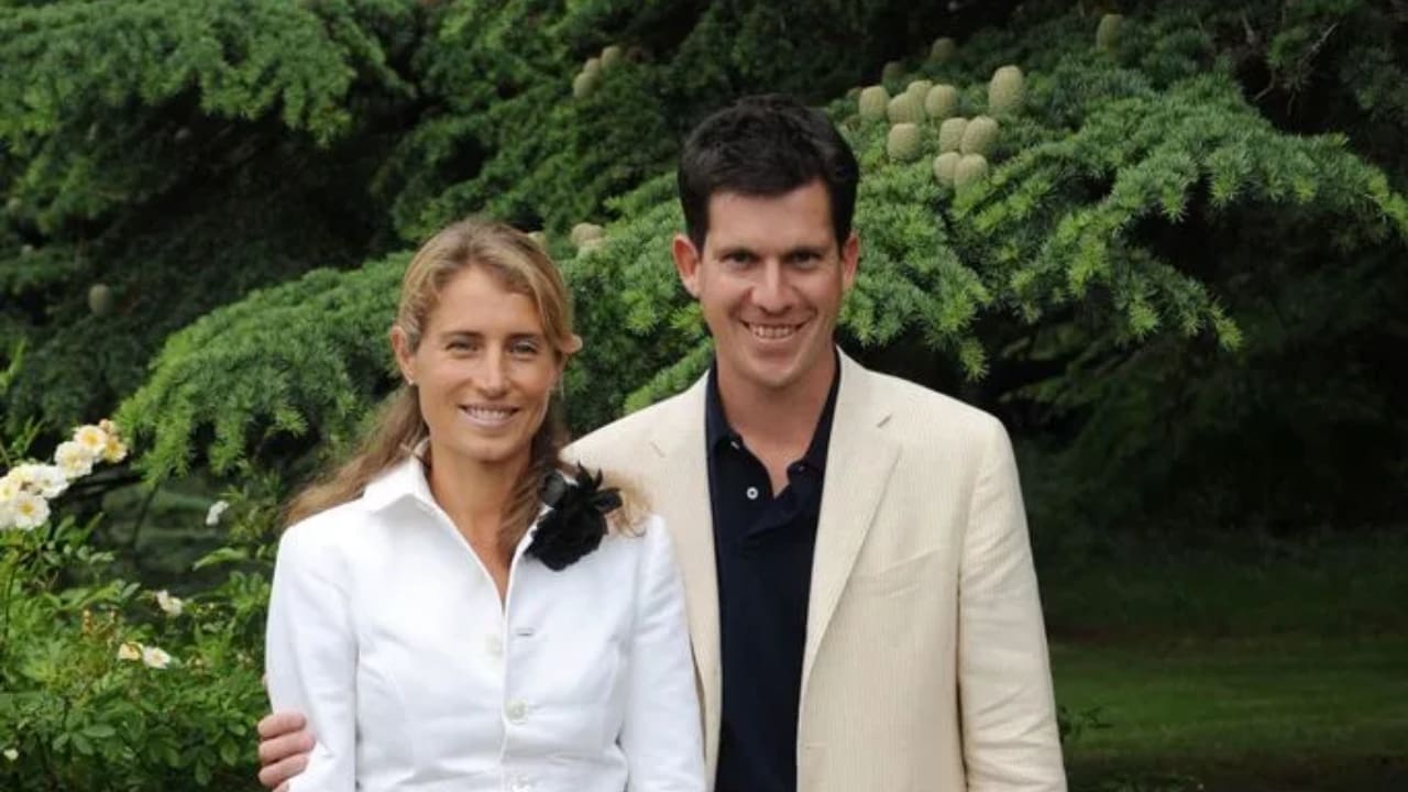 Tim Henman with his wife Lucy Heald