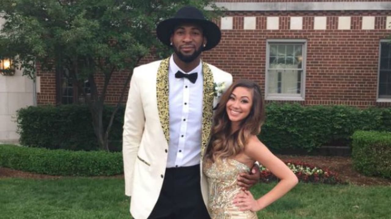 Andre Drummond with his girlfriend Elizabeth Costadoni