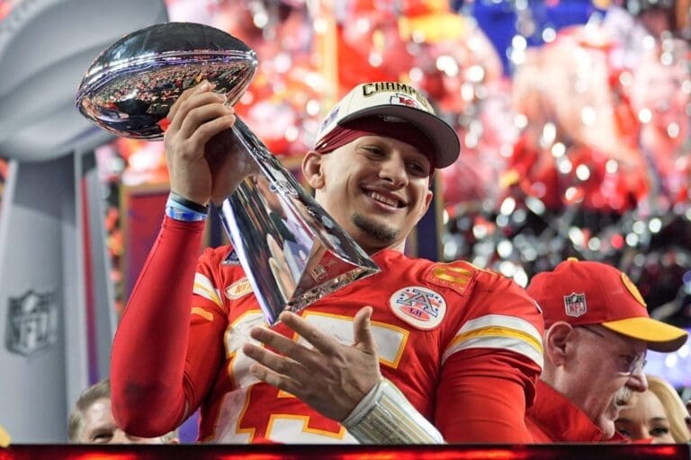 Kansas City Chiefs with Super Bowl Trophy
