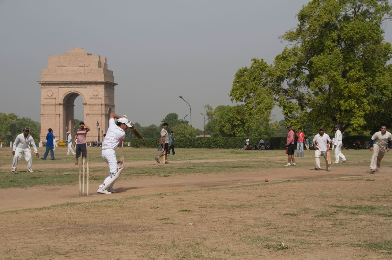 Cricket games at India Gate in New Delhi India Cricket games at India Gate in New Delhi India